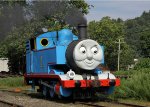 Thomas the Tank Engine rests between trips
